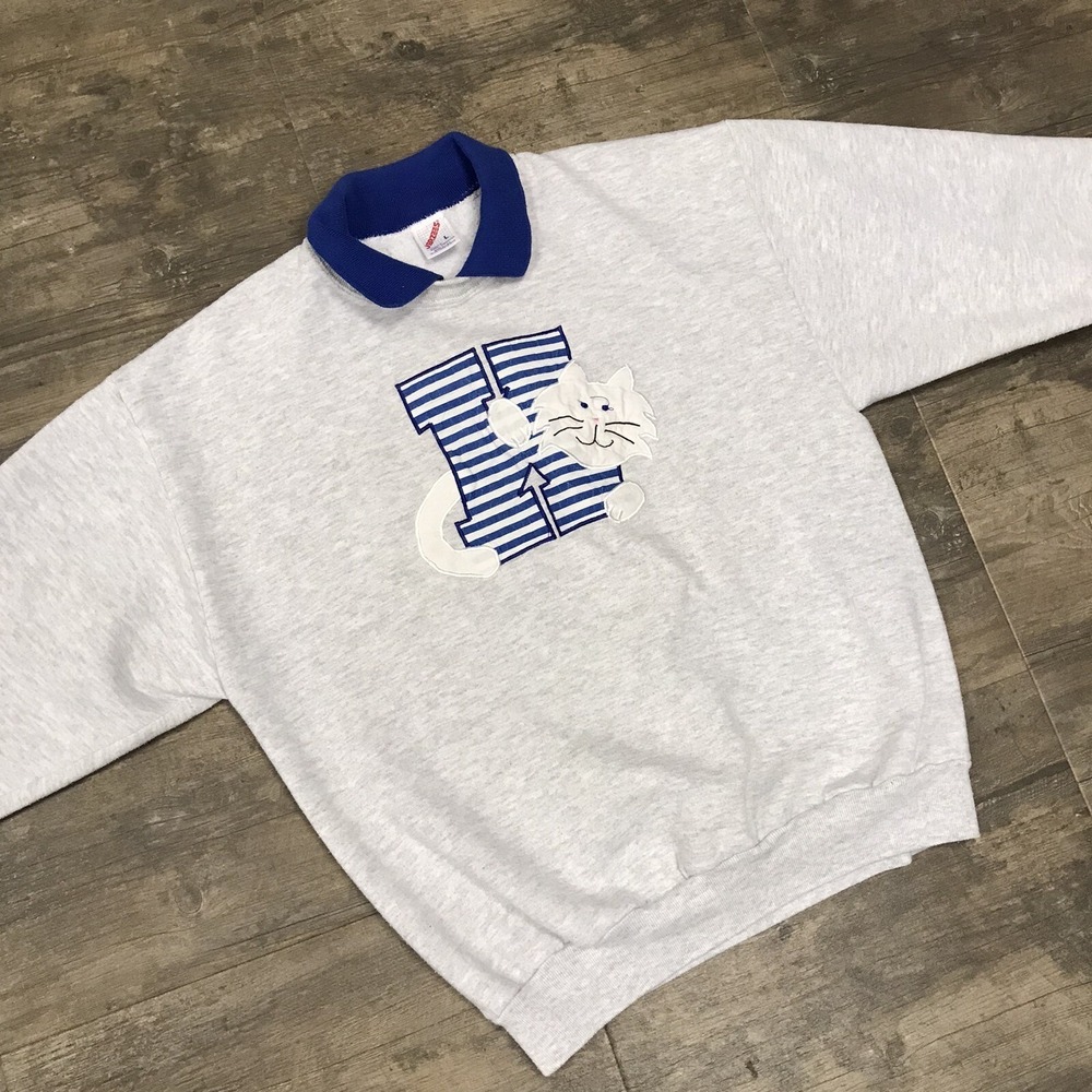 Vintage 90's Collared Jerzees Kentucky Wildcats Sweatshirt Siz Large Made In USA